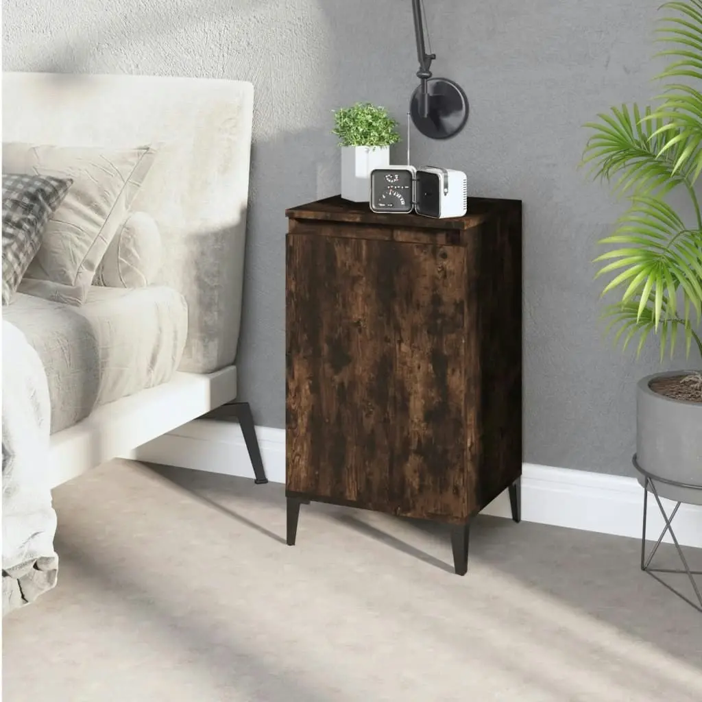 Bedside Cabinet Smoked Oak 40x35x70 cm Engineered Wood 819654