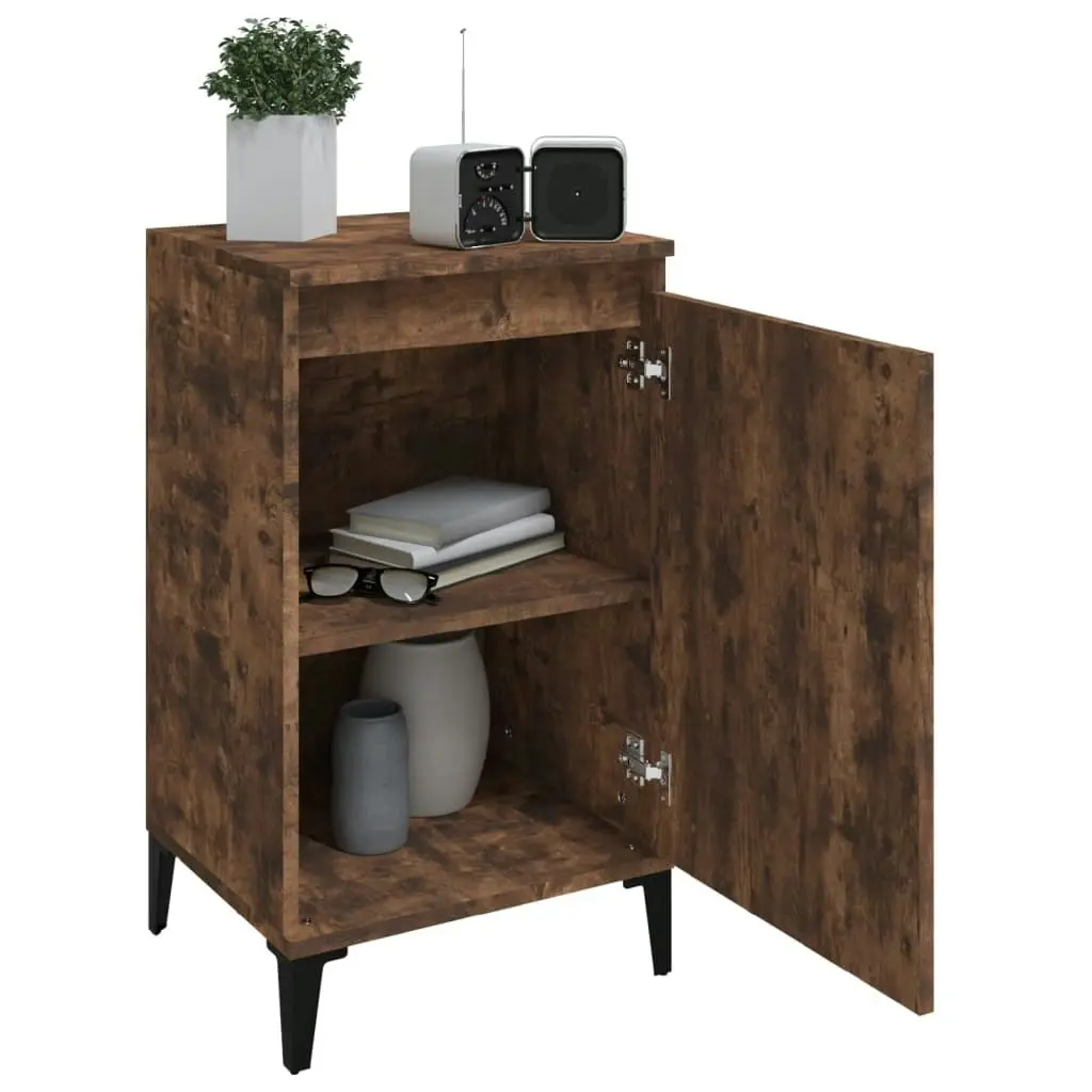 Bedside Cabinet Smoked Oak 40x35x70 cm Engineered Wood 819654