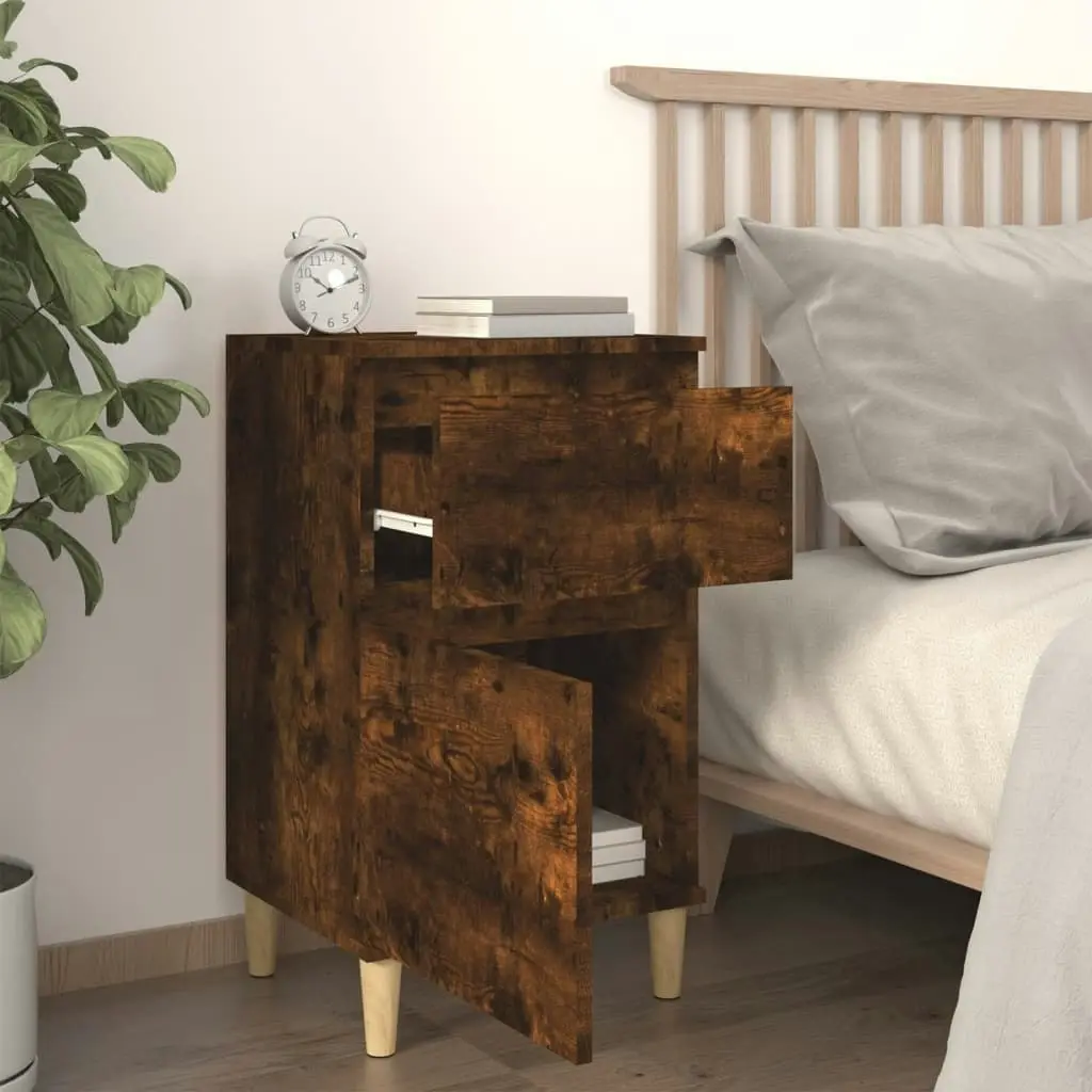 Bedside Cabinet Smoked Oak 40x35x70 cm 819702