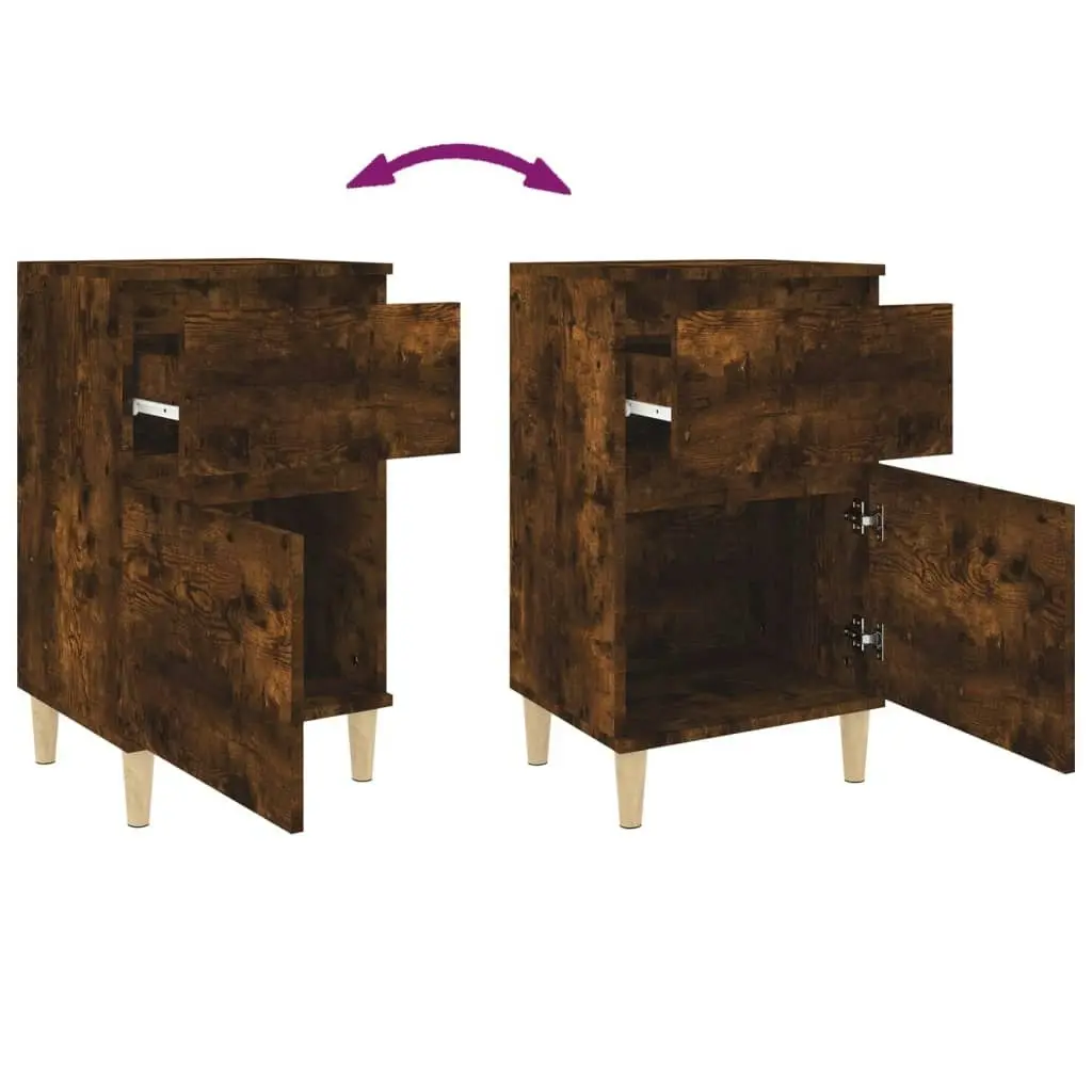 Bedside Cabinet Smoked Oak 40x35x70 cm 819702