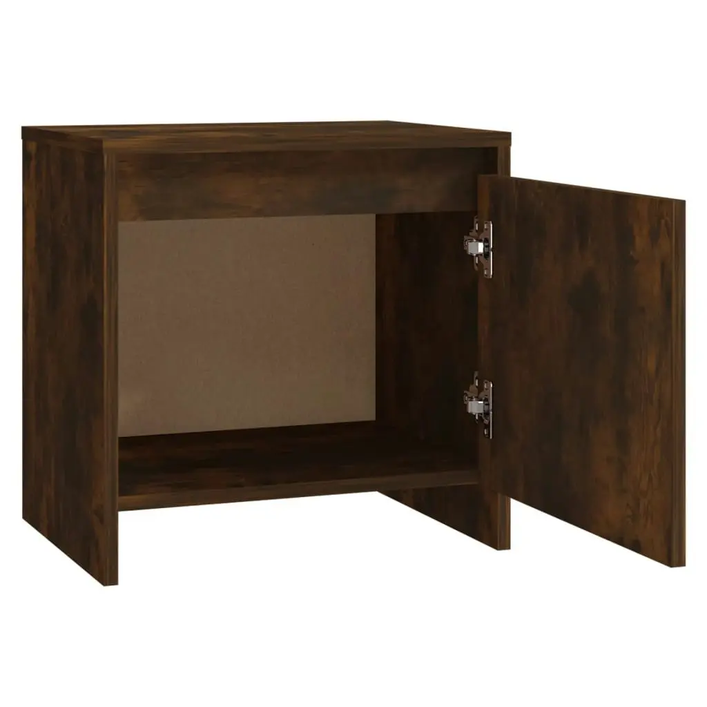 Bedside Cabinet Smoked Oak 45x34x44.5 cm Engineered Wood 813044