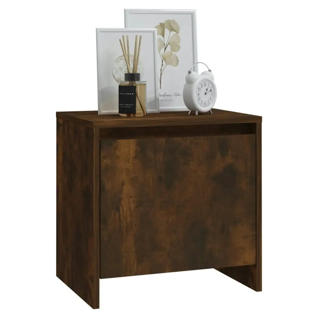 Bedside Cabinet Smoked Oak 45x34x44.5 cm Engineered Wood 813044