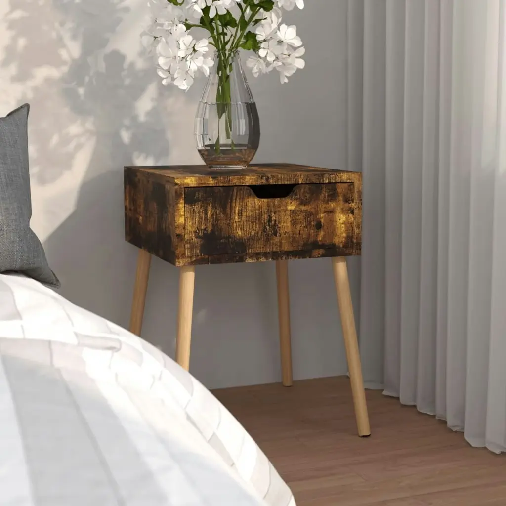 Bedside Cabinet Smoked Oak 40x40x56 cm Engineered Wood 326811