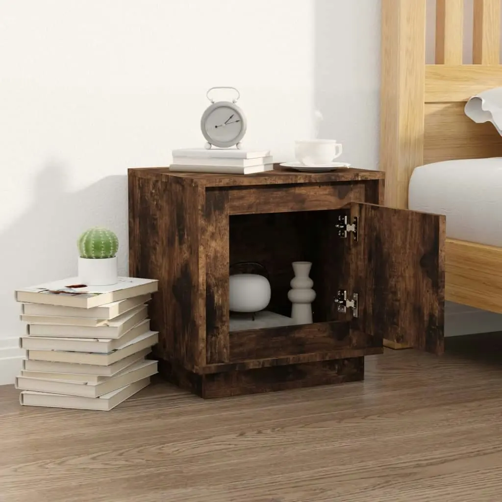 Bedside Cabinet Smoked Oak 44x35x45 cm Engineered Wood 819846