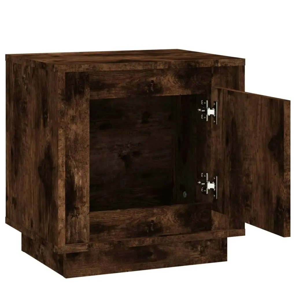 Bedside Cabinet Smoked Oak 44x35x45 cm Engineered Wood 819846