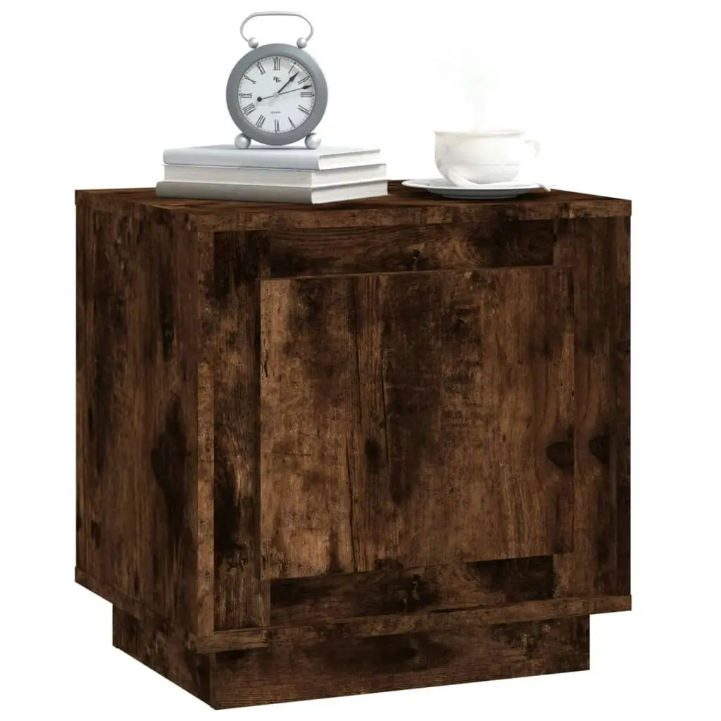 Bedside Cabinet Smoked Oak 44x35x45 cm Engineered Wood 819846