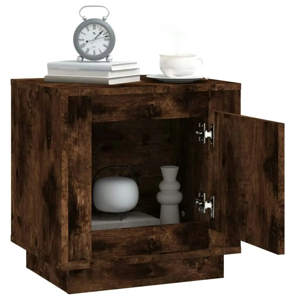 Bedside Cabinet Smoked Oak 44x35x45 cm Engineered Wood 819846