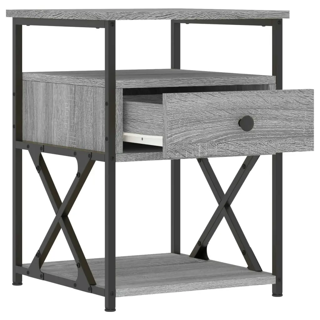 Bedside Cabinet Grey Sonoma 40x42x55 cm Engineered Wood 826079