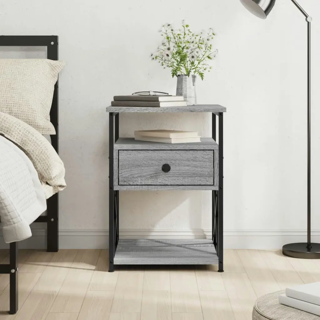 Bedside Cabinet Grey Sonoma 40x42x55 cm Engineered Wood 826079