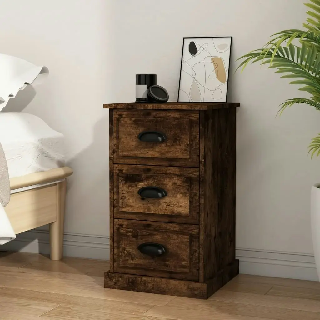 Bedside Cabinet Smoked Oak 39x39x67 cm Engineered Wood 816165