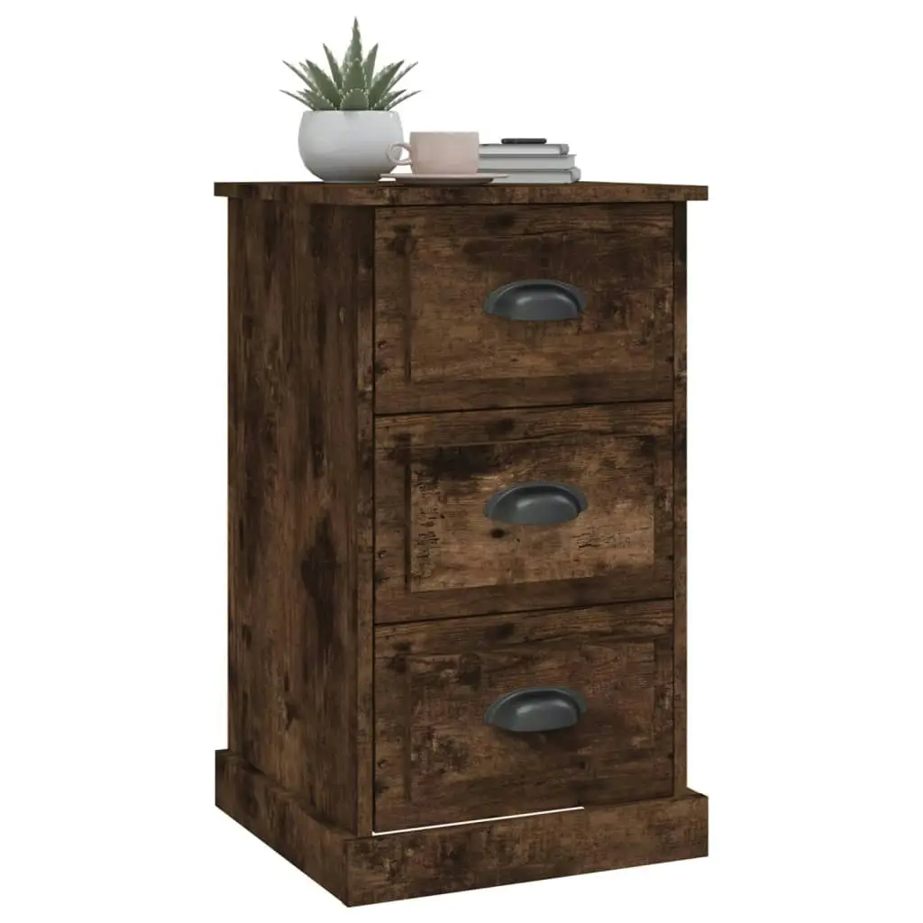 Bedside Cabinet Smoked Oak 39x39x67 cm Engineered Wood 816165