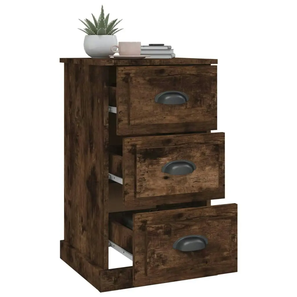 Bedside Cabinet Smoked Oak 39x39x67 cm Engineered Wood 816165