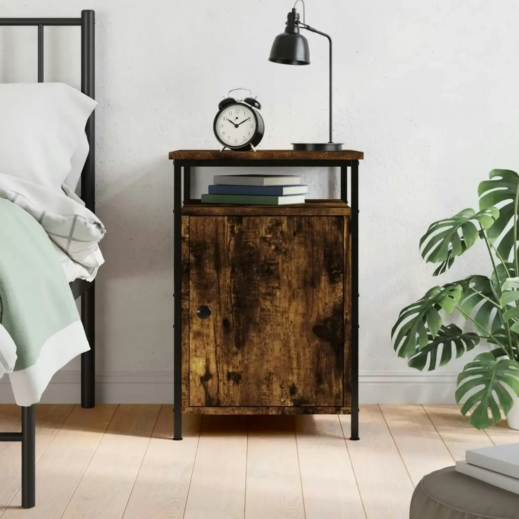 Bedside Cabinet Smoked Oak 40x42x60 cm Engineered Wood 825867