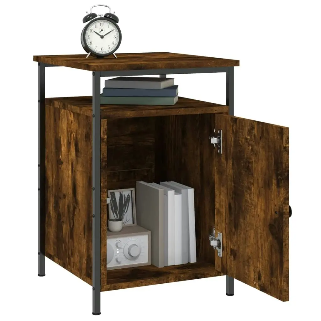 Bedside Cabinet Smoked Oak 40x42x60 cm Engineered Wood 825867