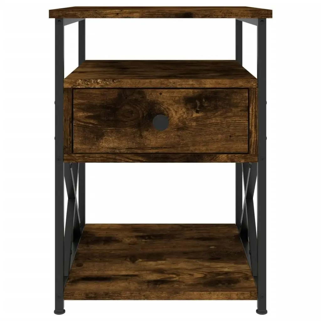 Bedside Cabinet Smoked Oak 40x42x55 cm Engineered Wood 826077