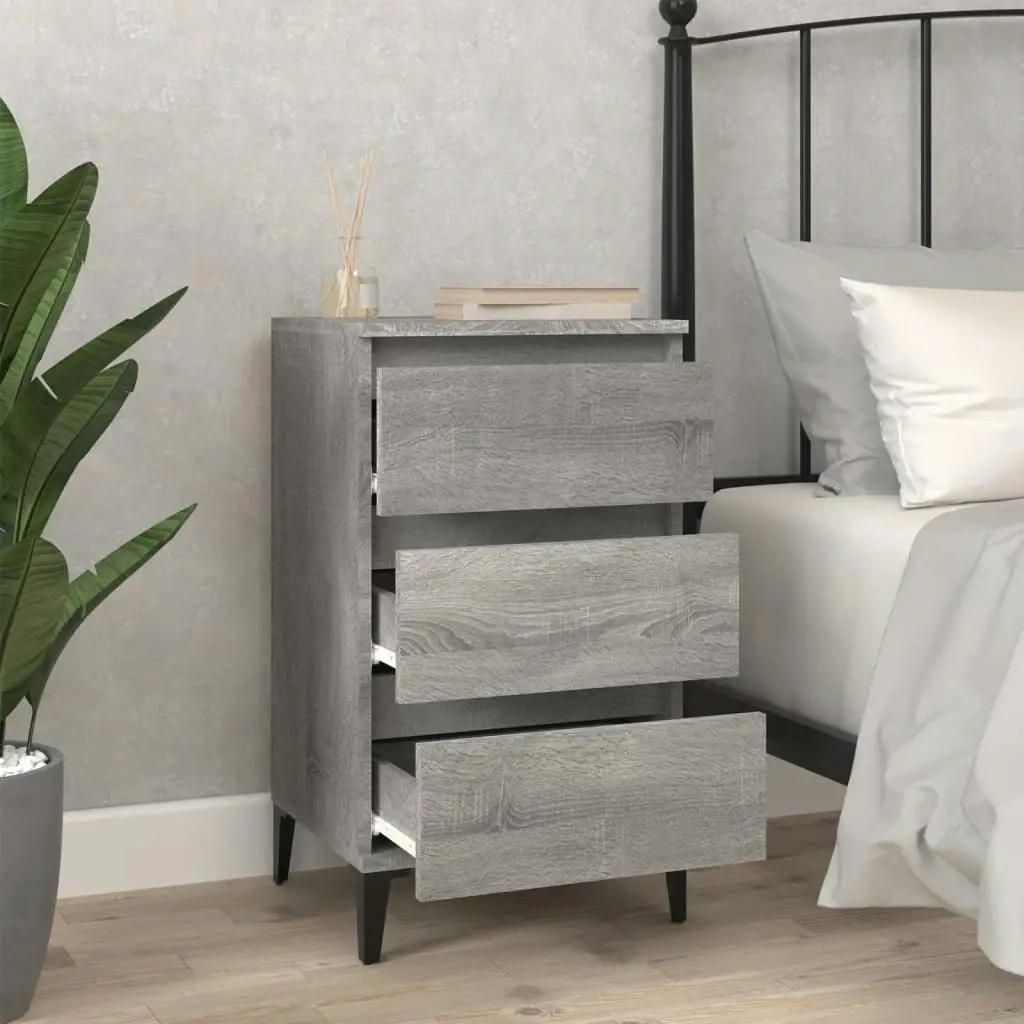 Bedside Cabinet Grey Sonoma 40x35x70 cm Engineered Wood 819674