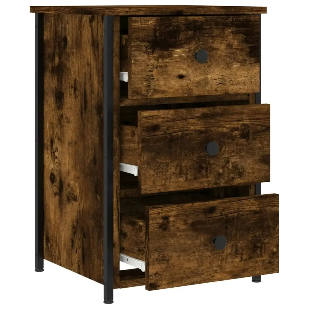 Bedside Cabinet Smoked Oak 40x36x60 cm Engineered Wood 825997