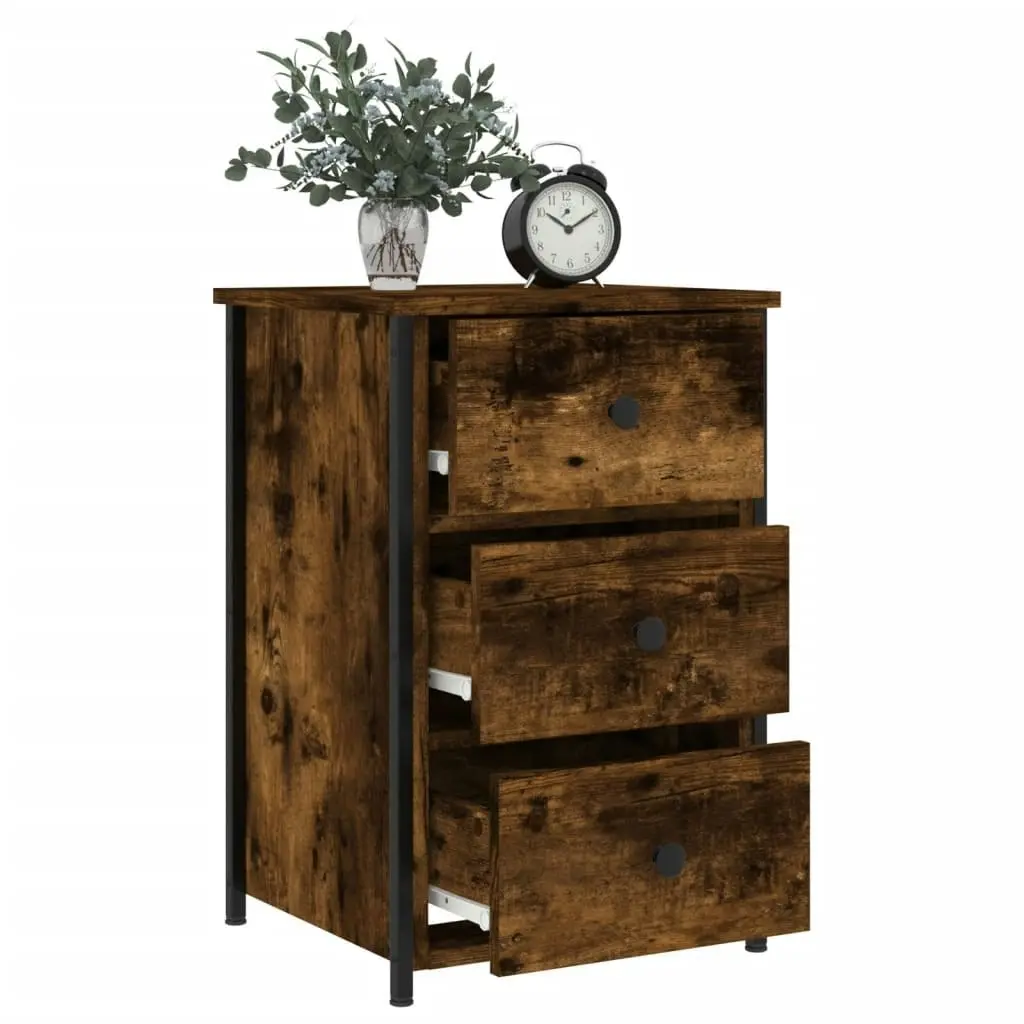 Bedside Cabinet Smoked Oak 40x36x60 cm Engineered Wood 825997