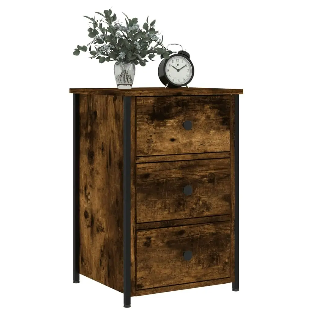 Bedside Cabinet Smoked Oak 40x36x60 cm Engineered Wood 825997