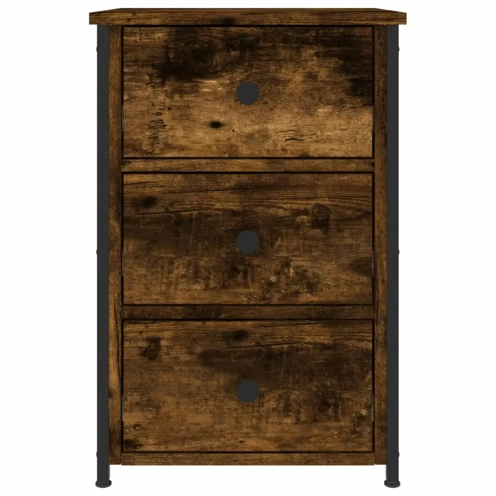 Bedside Cabinet Smoked Oak 40x36x60 cm Engineered Wood 825997