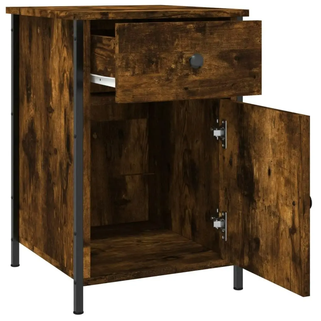 Bedside Cabinet Smoked Oak 40x42x60 cm Engineered Wood 825907