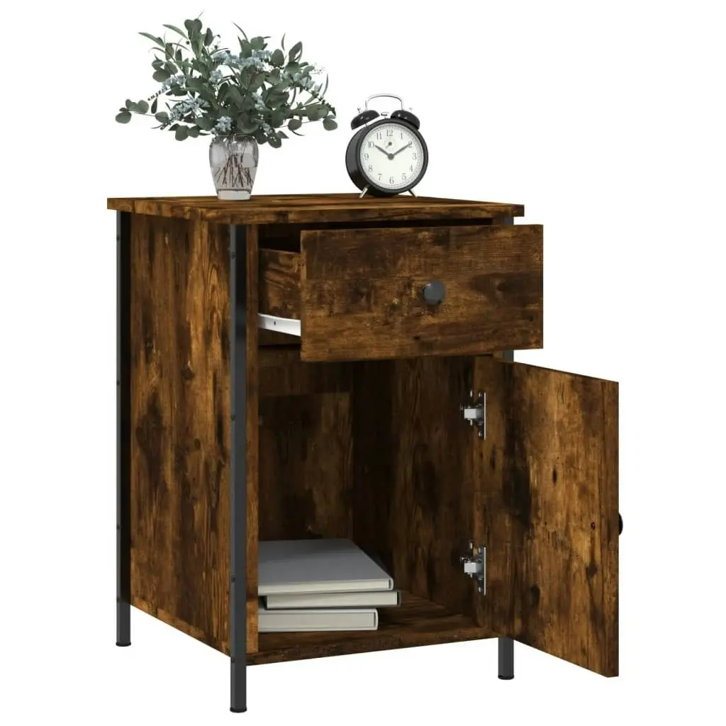 Bedside Cabinet Smoked Oak 40x42x60 cm Engineered Wood 825907