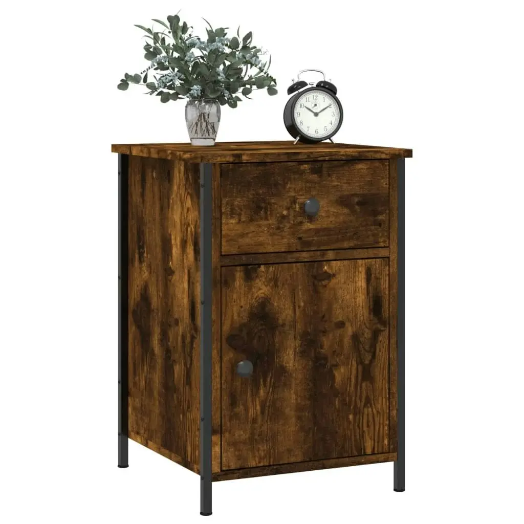 Bedside Cabinet Smoked Oak 40x42x60 cm Engineered Wood 825907