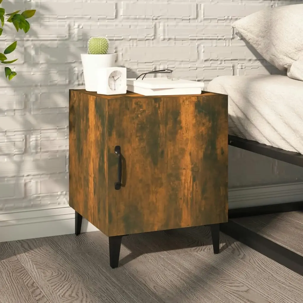 Bedside Cabinet Smoked Oak Engineered Wood 817315