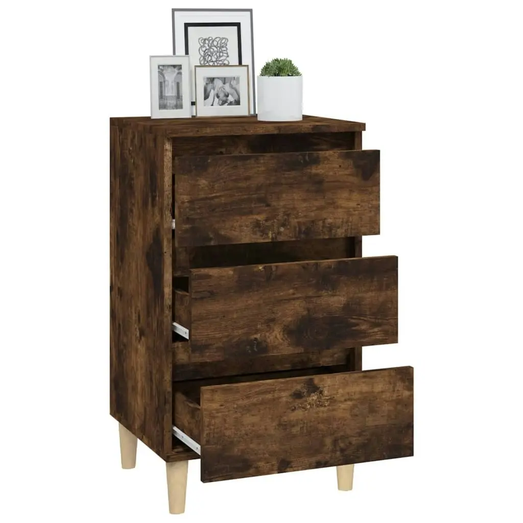 Bedside Cabinet Smoked Oak 40x35x70 cm Engineered Wood 819665