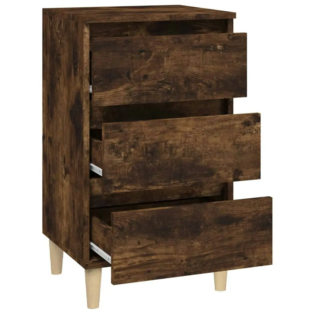 Bedside Cabinet Smoked Oak 40x35x70 cm Engineered Wood 819665