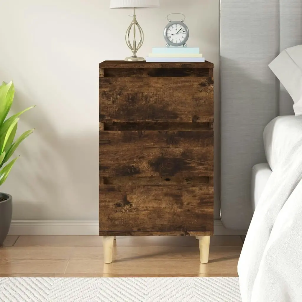 Bedside Cabinet Smoked Oak 40x35x70 cm Engineered Wood 819665