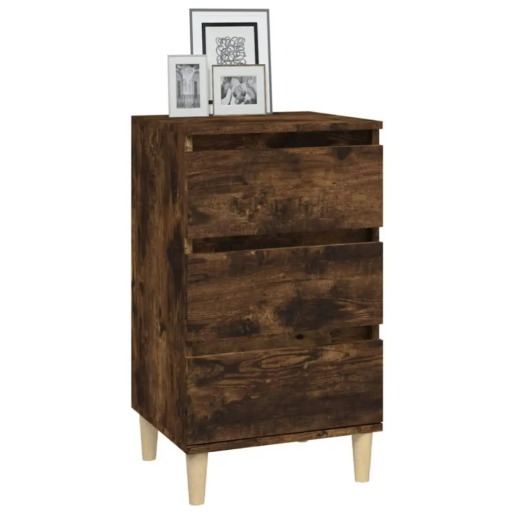 Bedside Cabinet Smoked Oak 40x35x70 cm Engineered Wood 819665