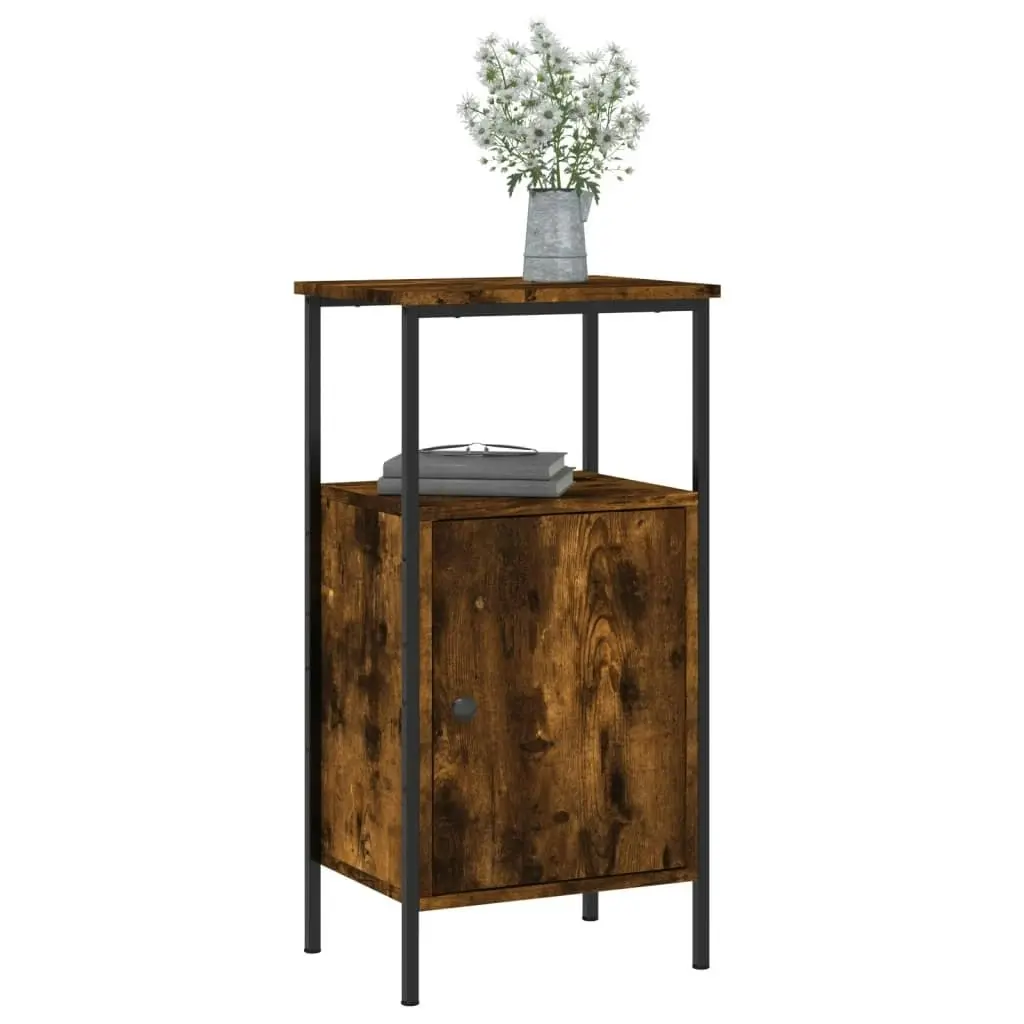 Bedside Cabinet Smoked Oak 41x31x80 cm Engineered Wood 825927