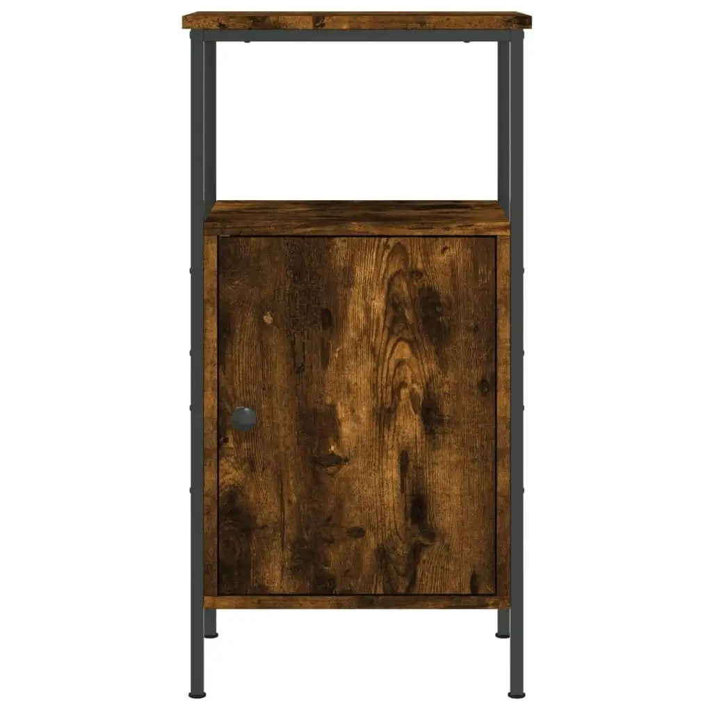 Bedside Cabinet Smoked Oak 41x31x80 cm Engineered Wood 825927