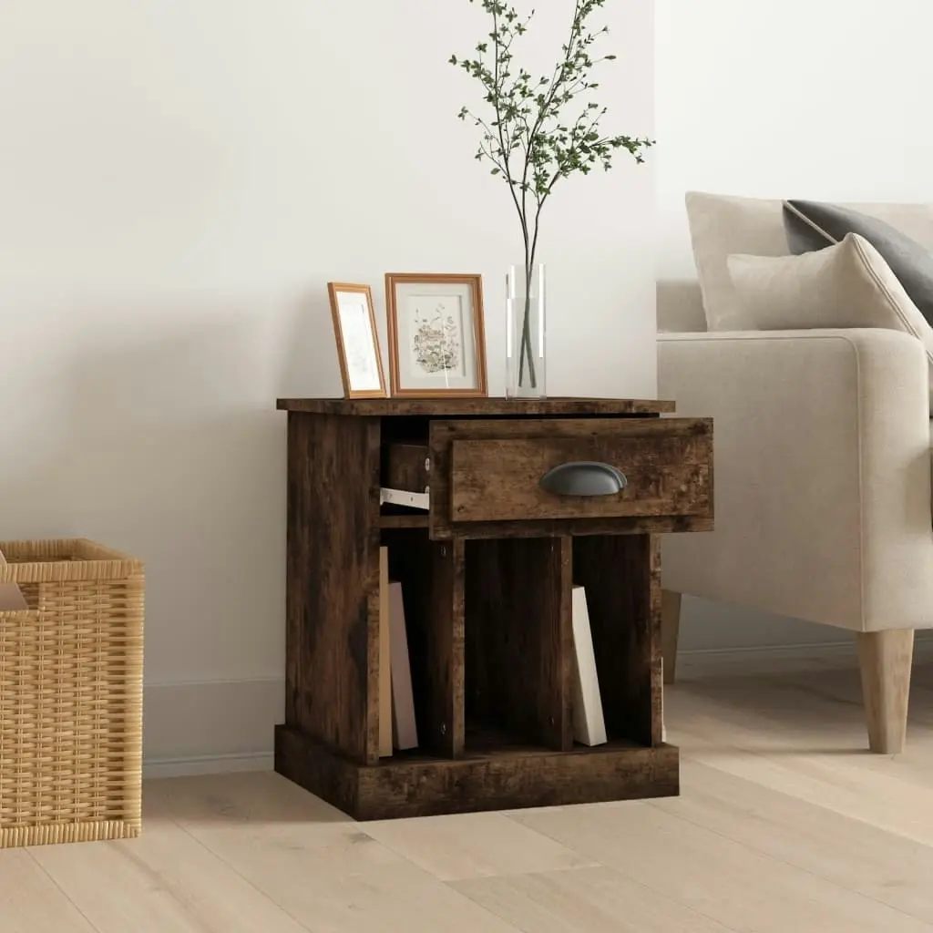 Bedside Cabinet Smoked Oak 43x36x50 cm 816354