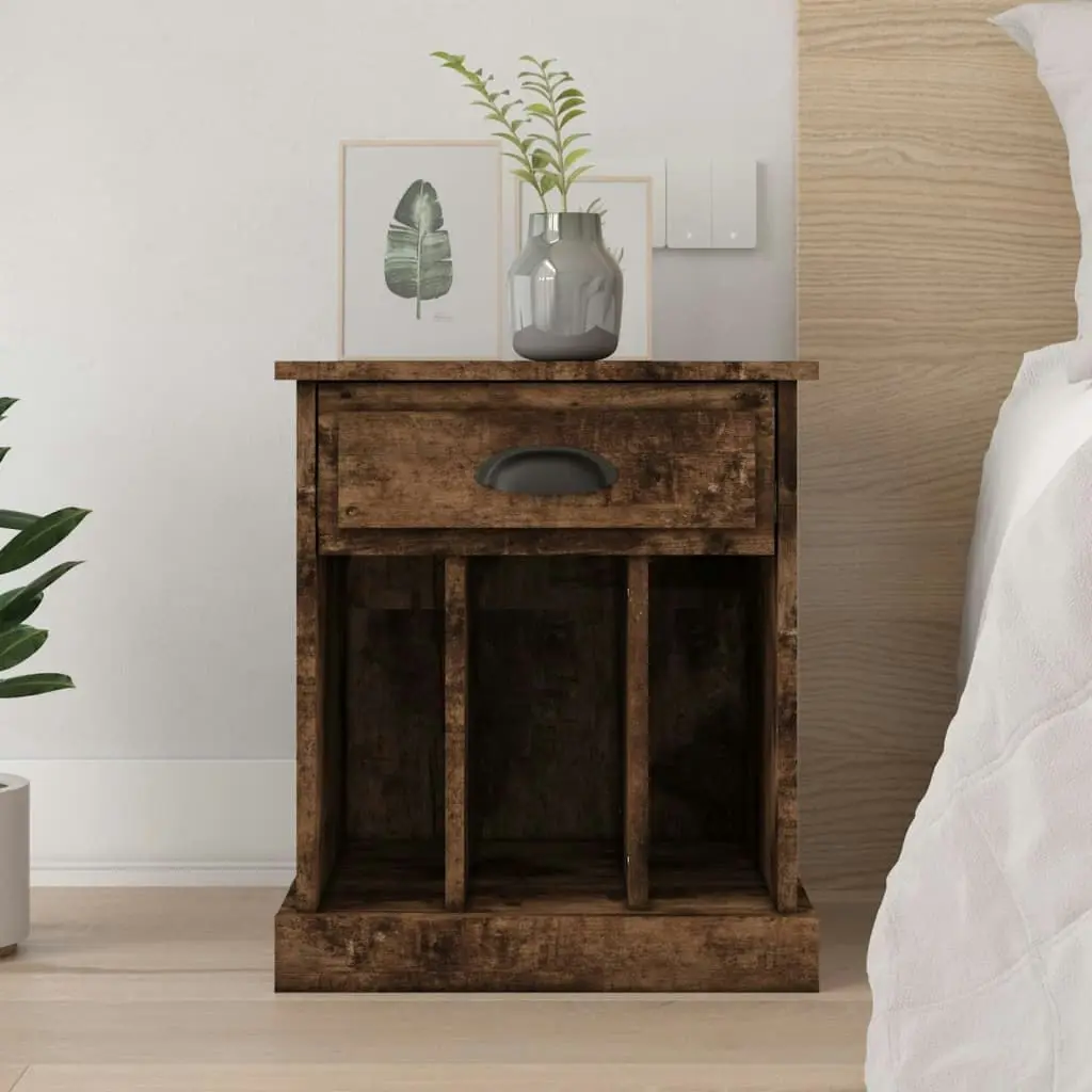 Bedside Cabinet Smoked Oak 43x36x50 cm 816354