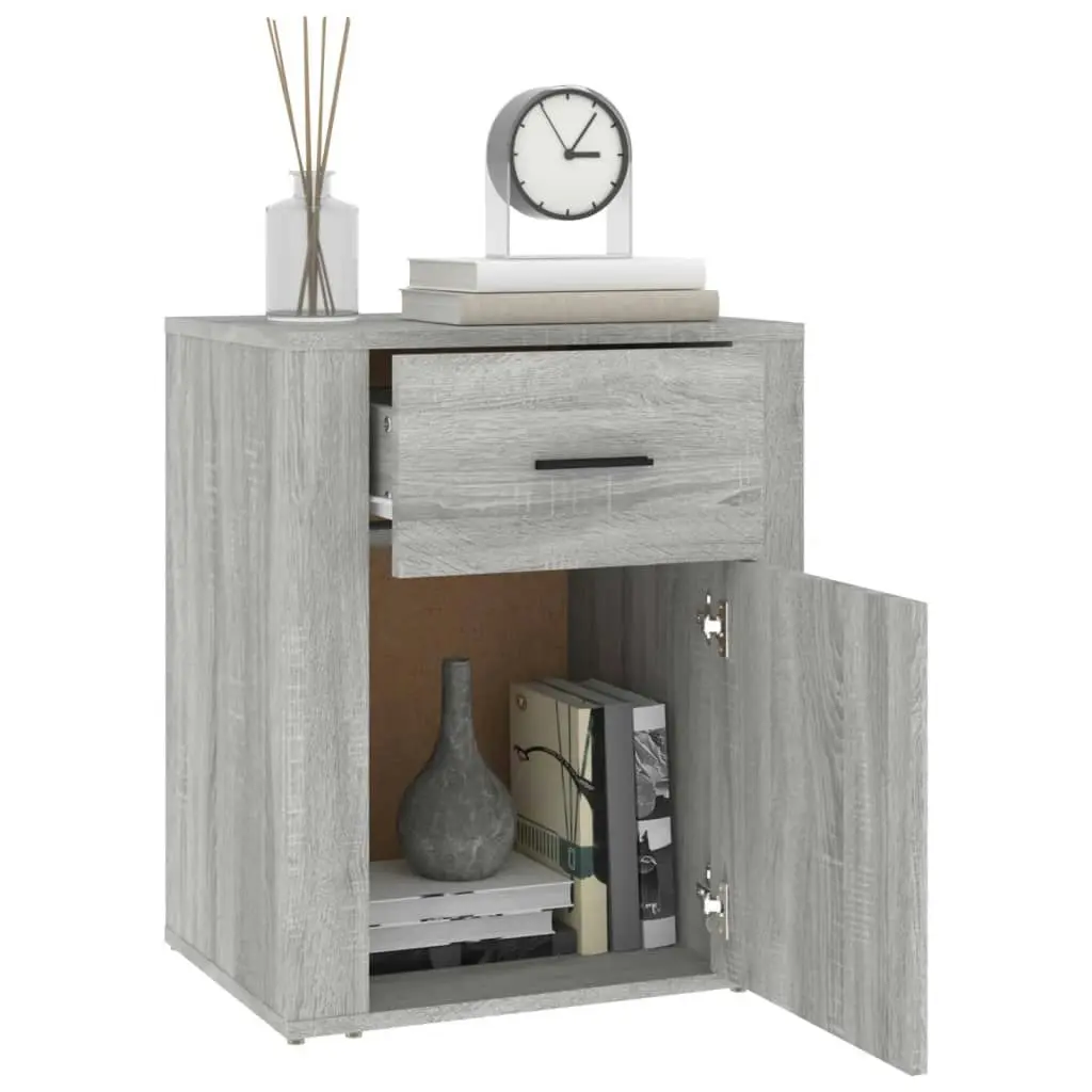 Bedside Cabinet Grey Sonoma 50x36x60 cm Engineered Wood 816726