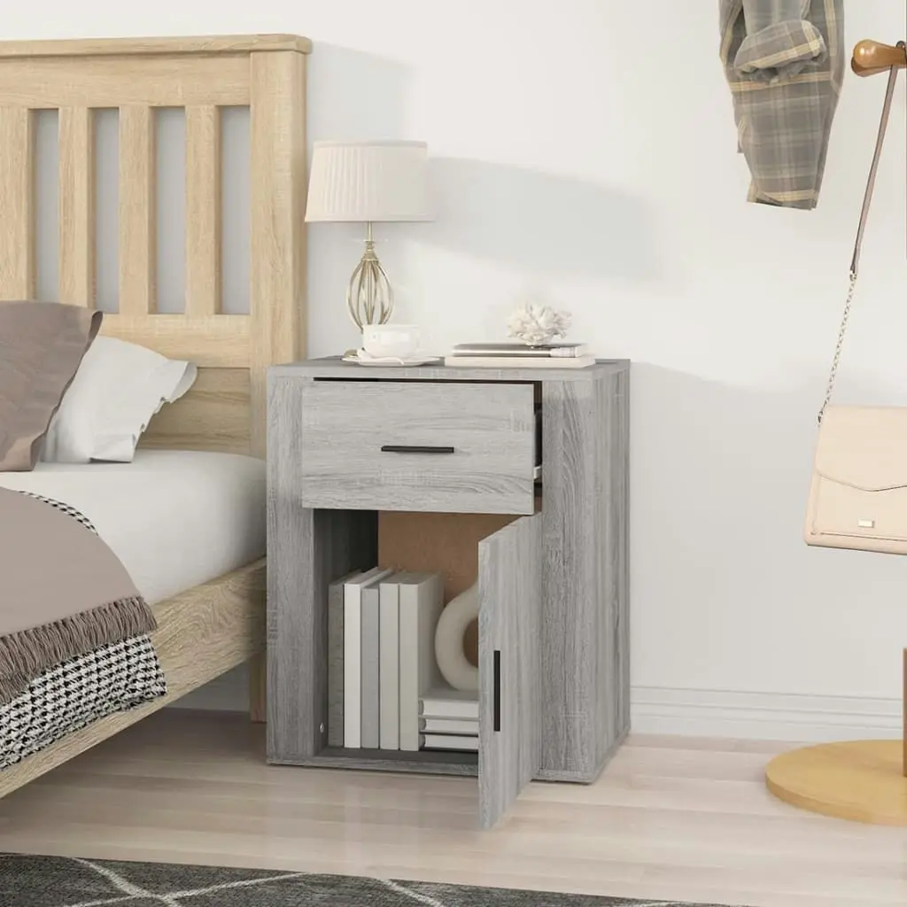 Bedside Cabinet Grey Sonoma 50x36x60 cm Engineered Wood 816726