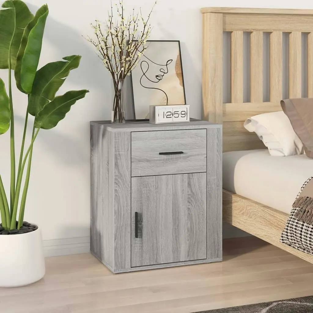 Bedside Cabinet Grey Sonoma 50x36x60 cm Engineered Wood 816726