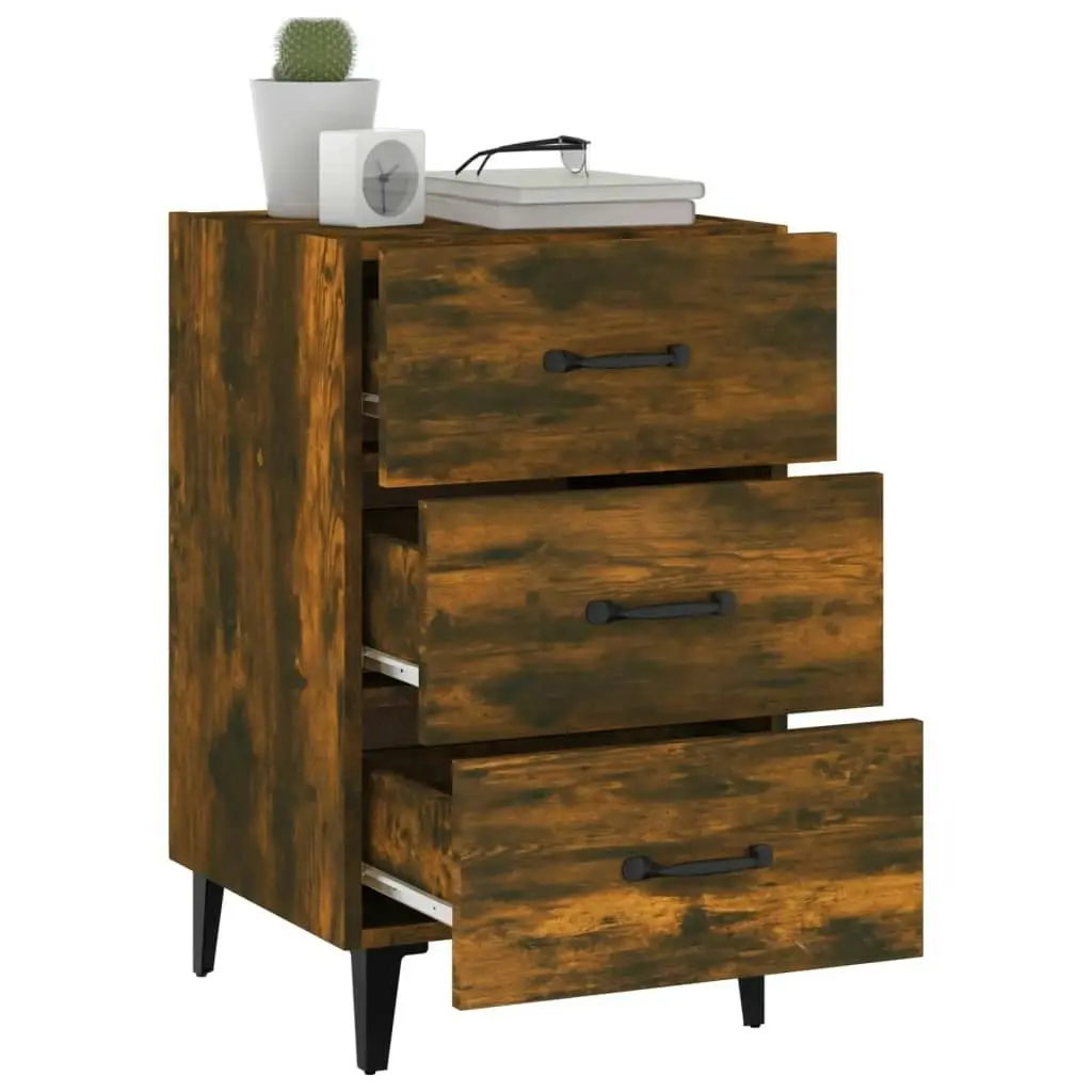 Bedside Cabinet Smoked Oak 40x40x66 cm Engineered Wood 817324