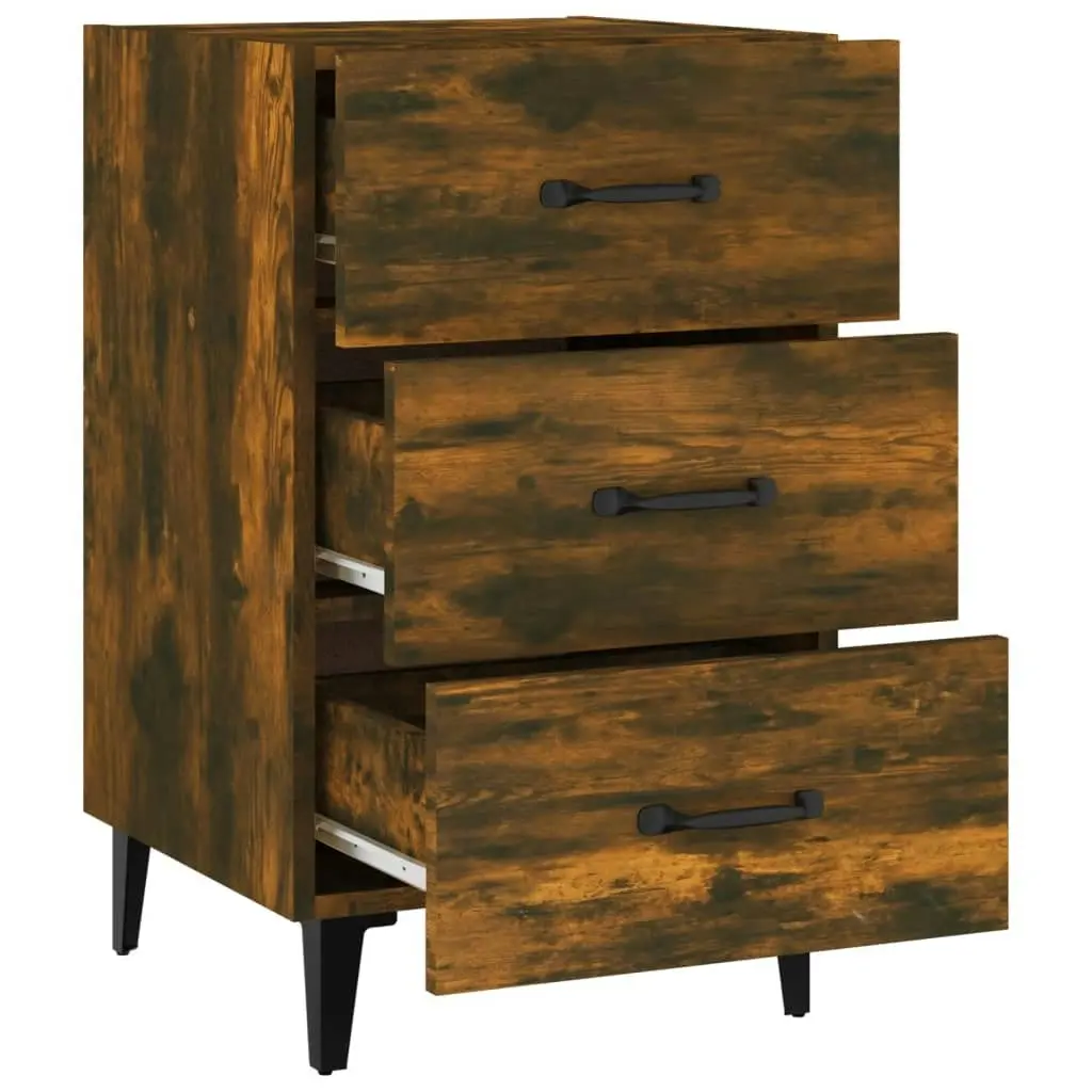 Bedside Cabinet Smoked Oak 40x40x66 cm Engineered Wood 817324