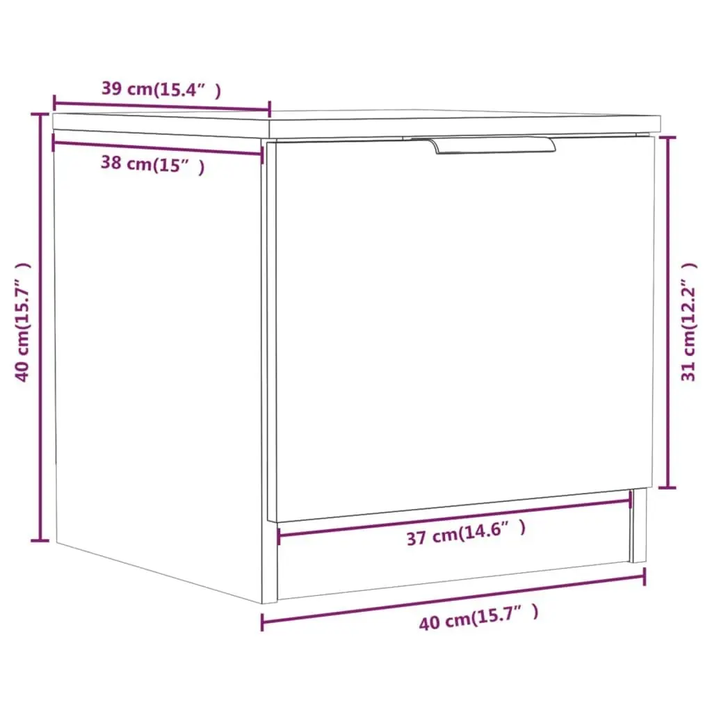 Bedside Cabinet Grey Sonoma 40x39x40 cm 817029