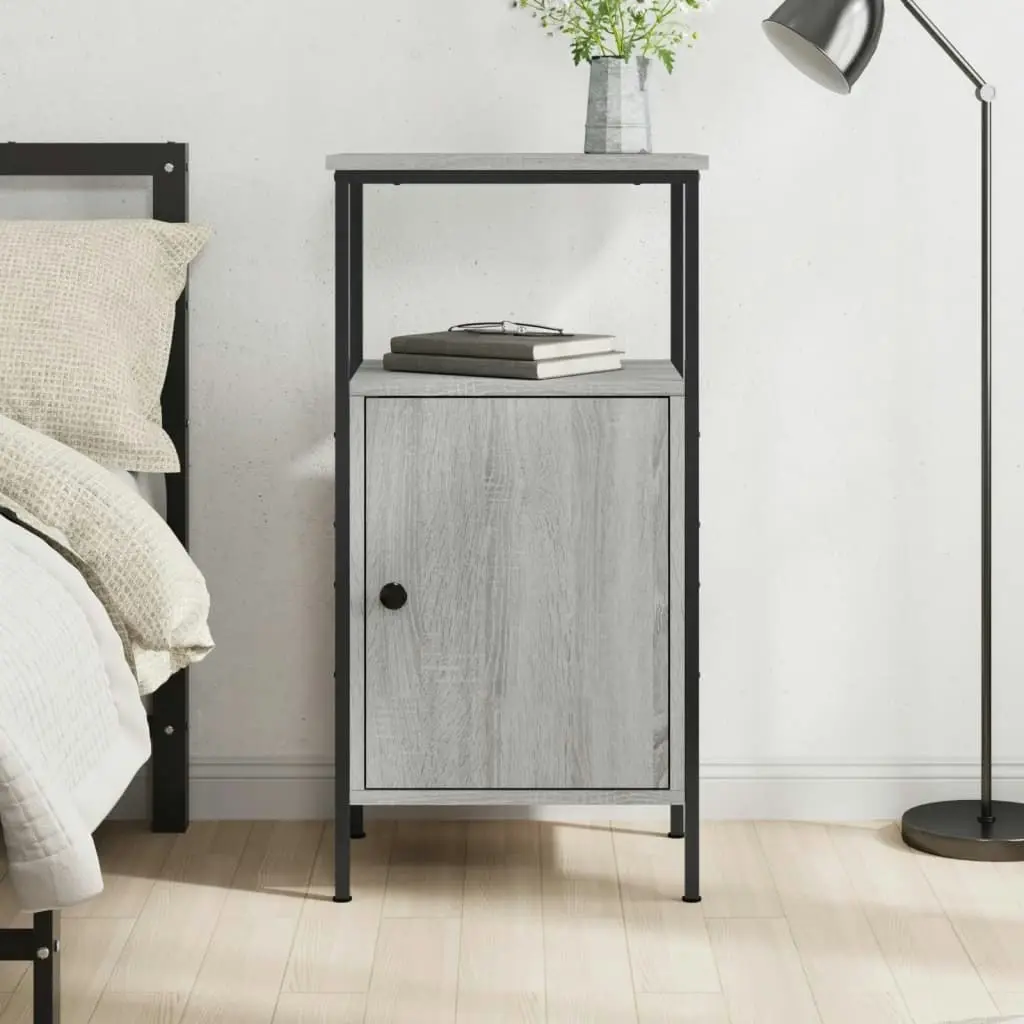 Bedside Cabinet Grey Sonoma 41x31x80 cm Engineered Wood 825929