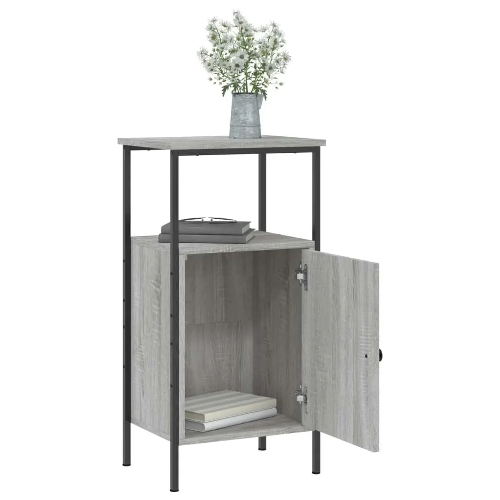 Bedside Cabinet Grey Sonoma 41x31x80 cm Engineered Wood 825929