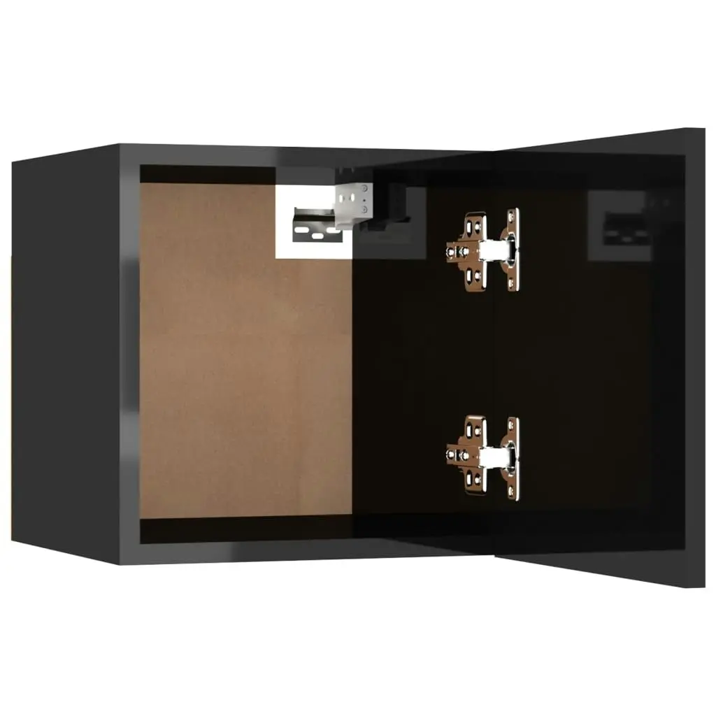 Bedside Cabinet High Gloss Black 30.5x30x30 cm Engineered Wood 3079727