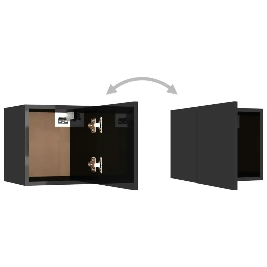 Bedside Cabinet High Gloss Black 30.5x30x30 cm Engineered Wood 3079727