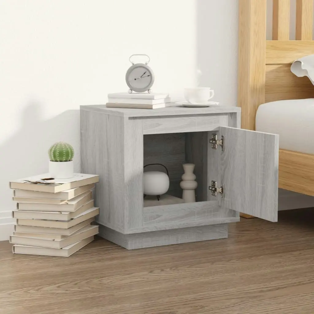 Bedside Cabinet Grey Sonoma 44x35x45 cm Engineered Wood 819848