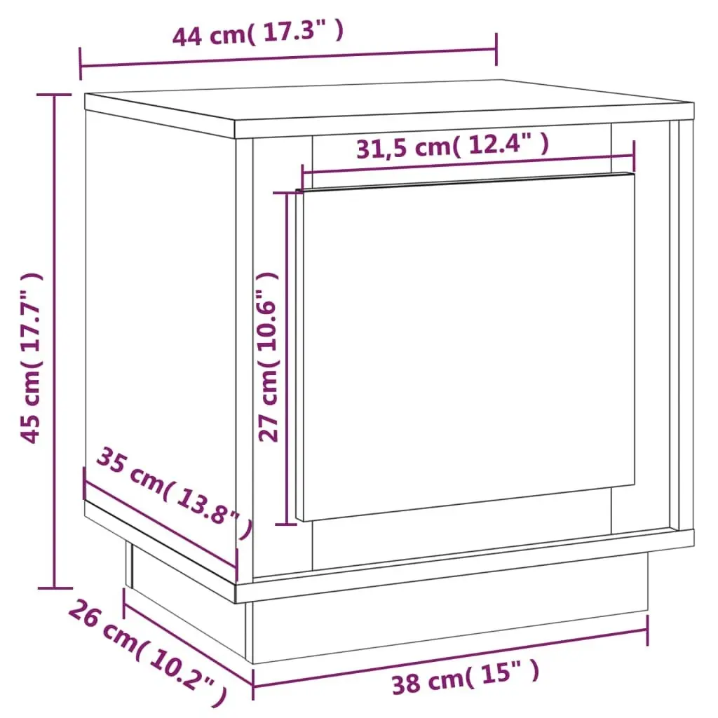 Bedside Cabinet Grey Sonoma 44x35x45 cm Engineered Wood 819848