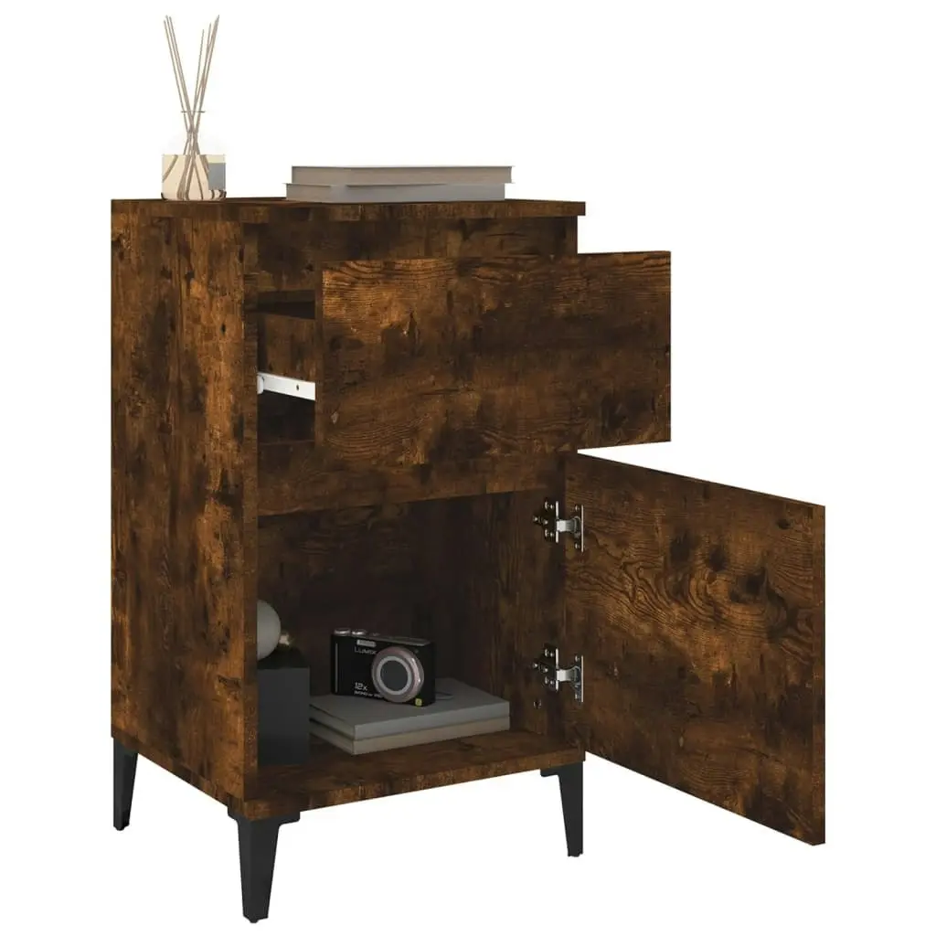 Bedside Cabinet Smoked Oak 40x35x70 cm 819718