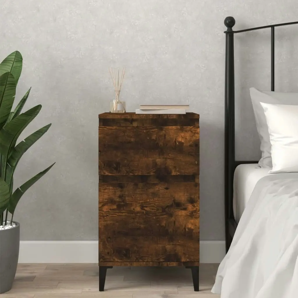 Bedside Cabinet Smoked Oak 40x35x70 cm 819718